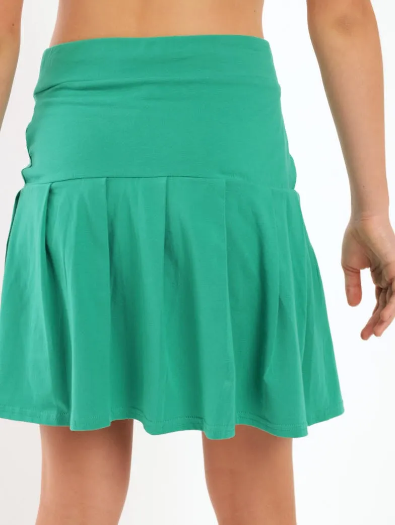 Girls Knit Pleated Skirt - Green