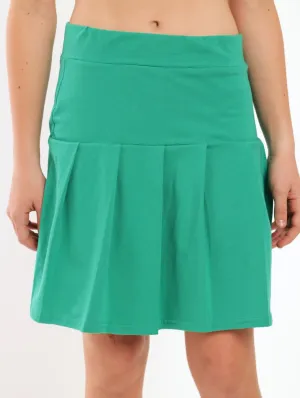 Girls Knit Pleated Skirt - Green