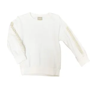 Girls Pearl Embellished Top White