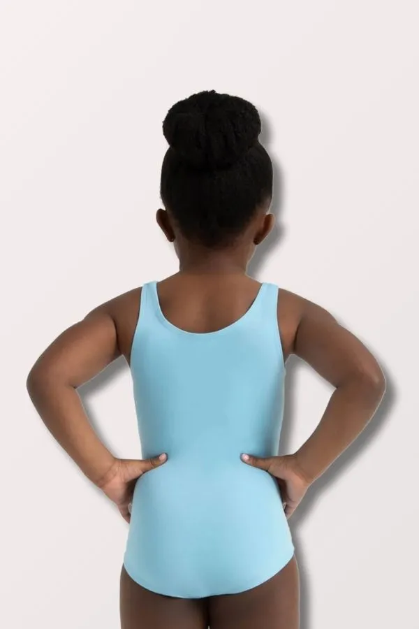 Girls Team Basics Nylon/Spandex Tank Leotard - Light Blue