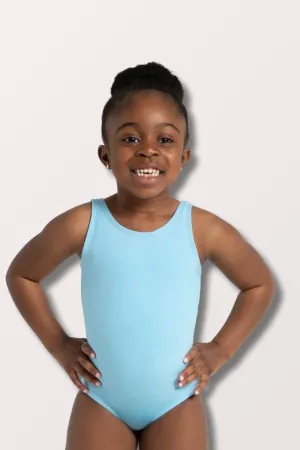 Girls Team Basics Nylon/Spandex Tank Leotard - Light Blue