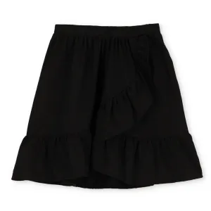 Girls Woven Wrap Skirt - Black