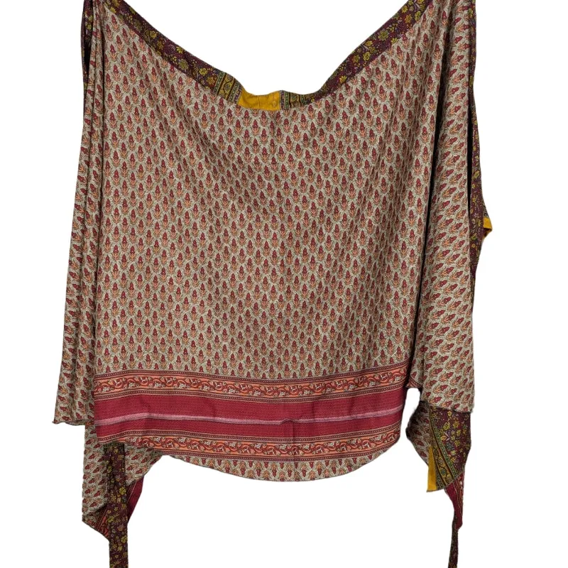 Goddess/Tea Length Up-Cycled Reversible Sari Wrap Skirt #56