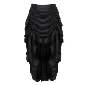Gothic Steampunk IrregularPleated Long Skirt High Low Skirts Adult Party Sexy Dance Skirt Match Corset Pirate Costume Plus Size