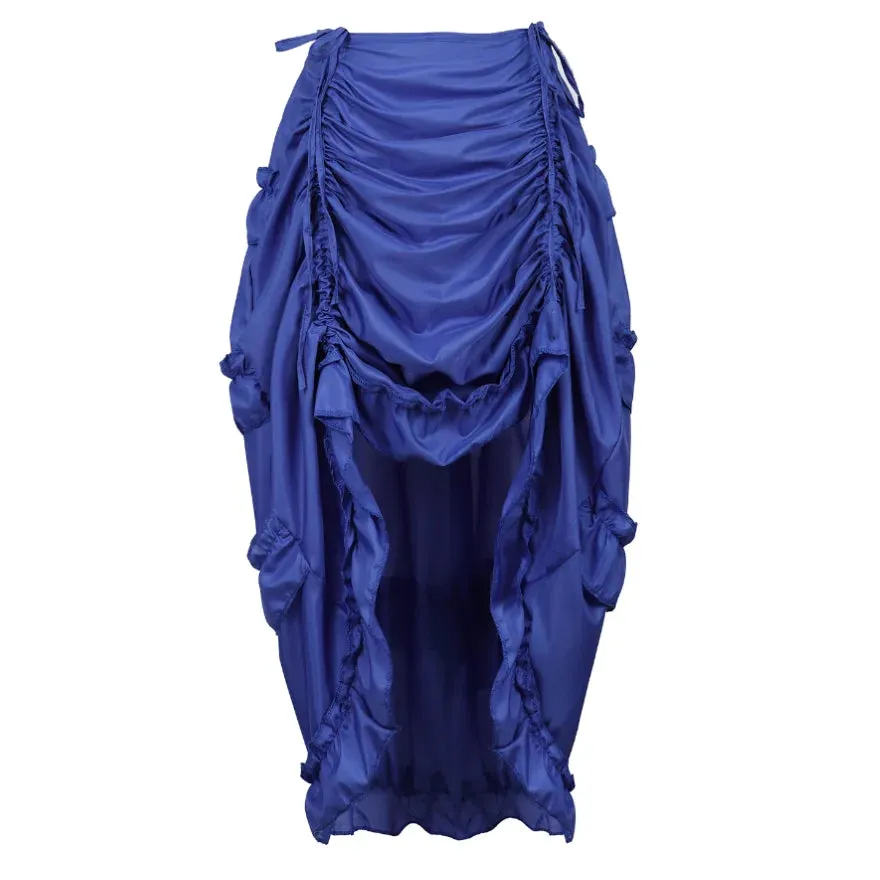 Gothic Steampunk IrregularPleated Long Skirt High Low Skirts Adult Party Sexy Dance Skirt Match Corset Pirate Costume Plus Size