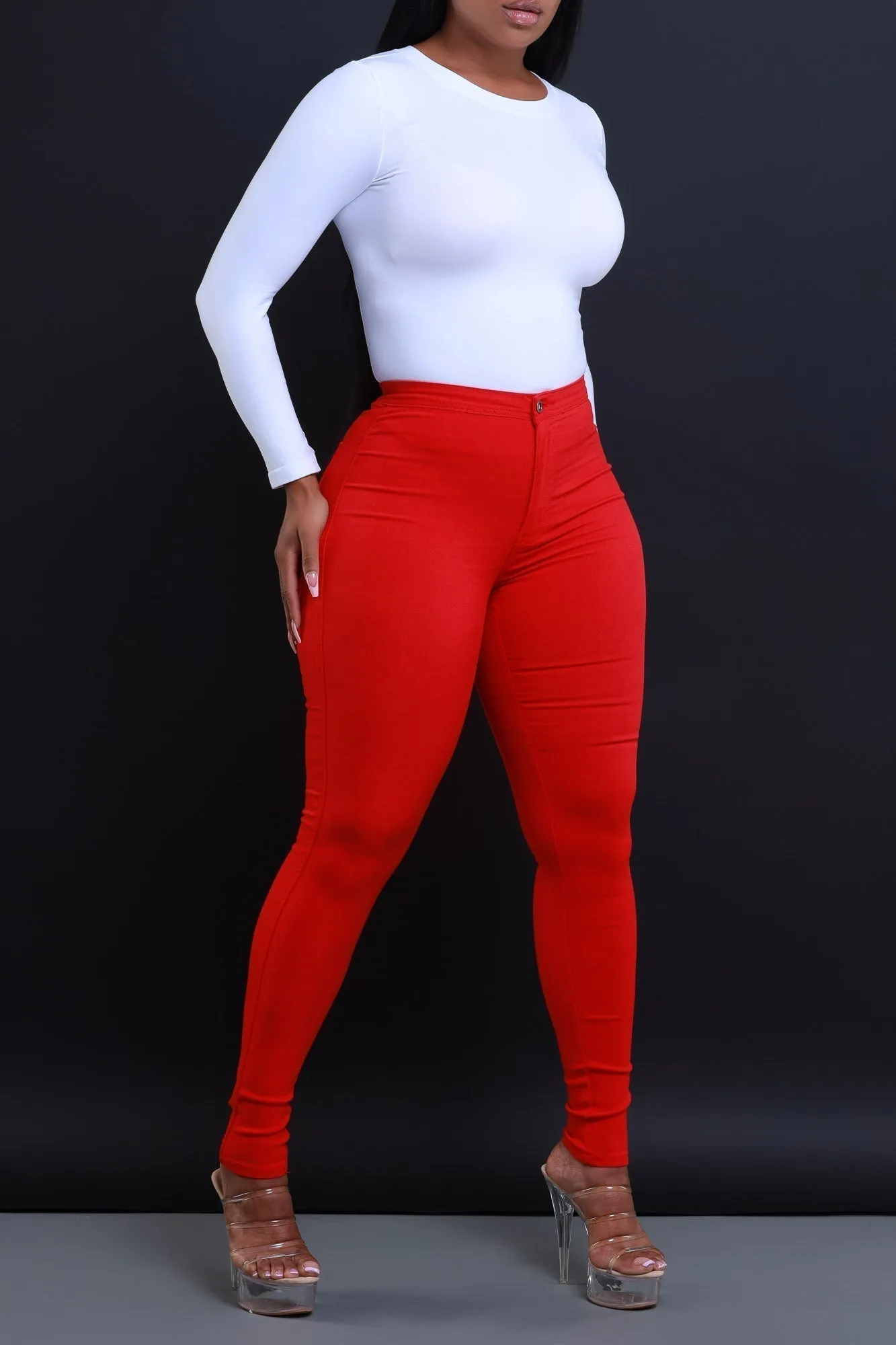 GP2101XP-High Waist Stretch Pants(PLUS)