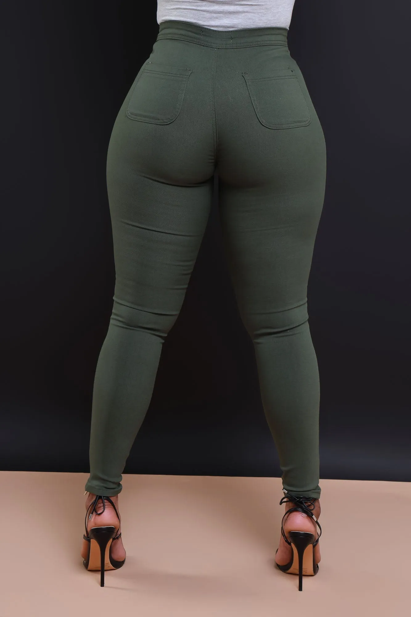 GP2101XP-High Waist Stretch Pants(PLUS)