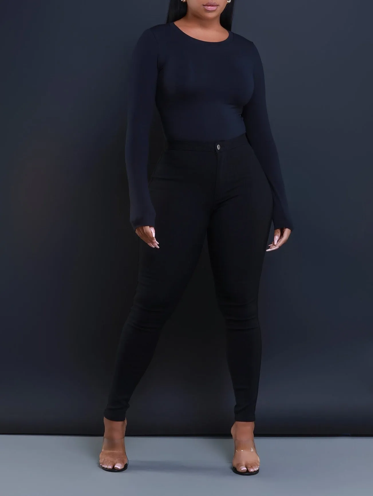 GP2101XP-High Waist Stretch Pants(PLUS)