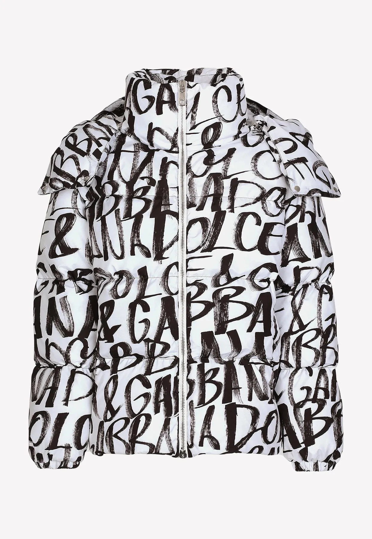 Graffiti Logo Print Down Jacket