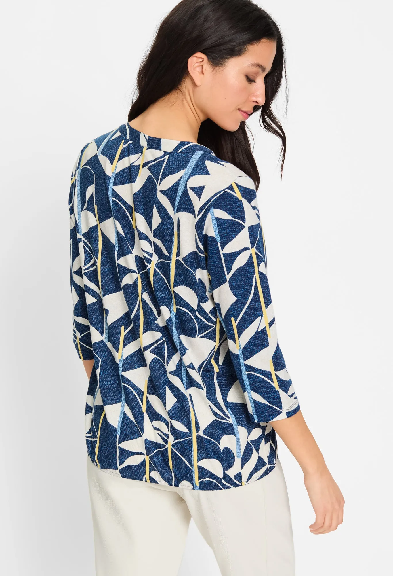 Graphic V Neck Top