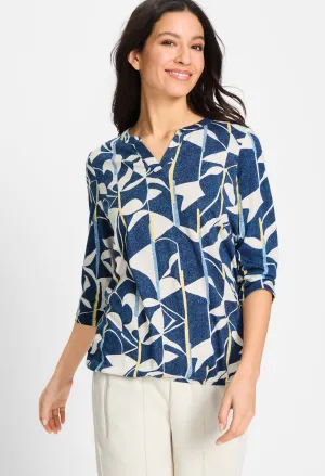 Graphic V Neck Top