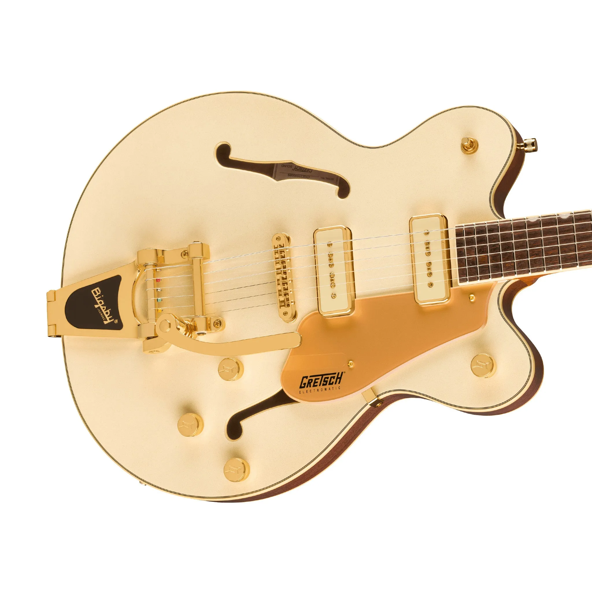 Gretsch Electromatic Pristine LTD Center Block Double-Cut Electric Guitar w/Bigsby, White Gold