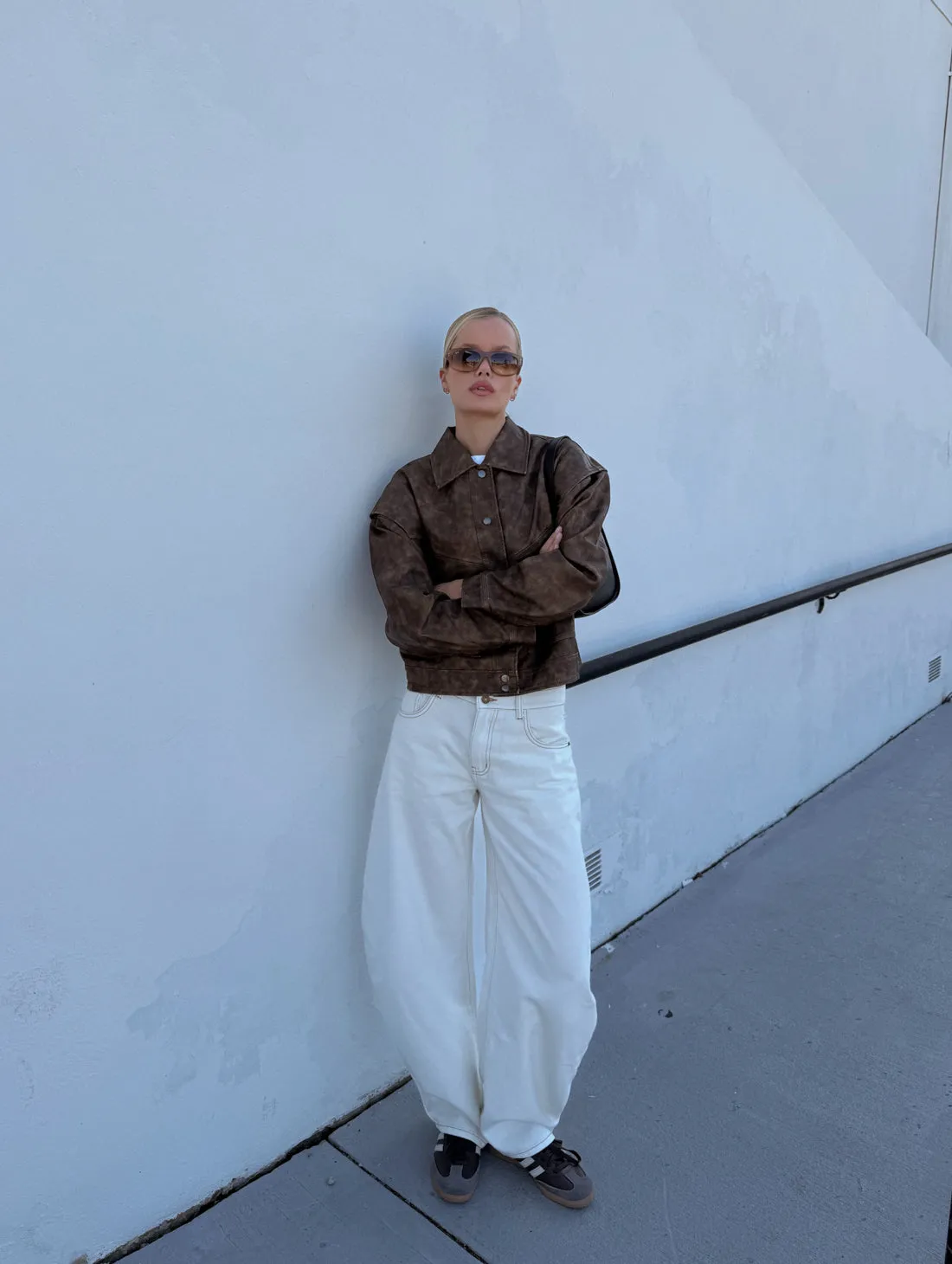 HAILEY BOMBER  - VINTAGE CHOCOLATE