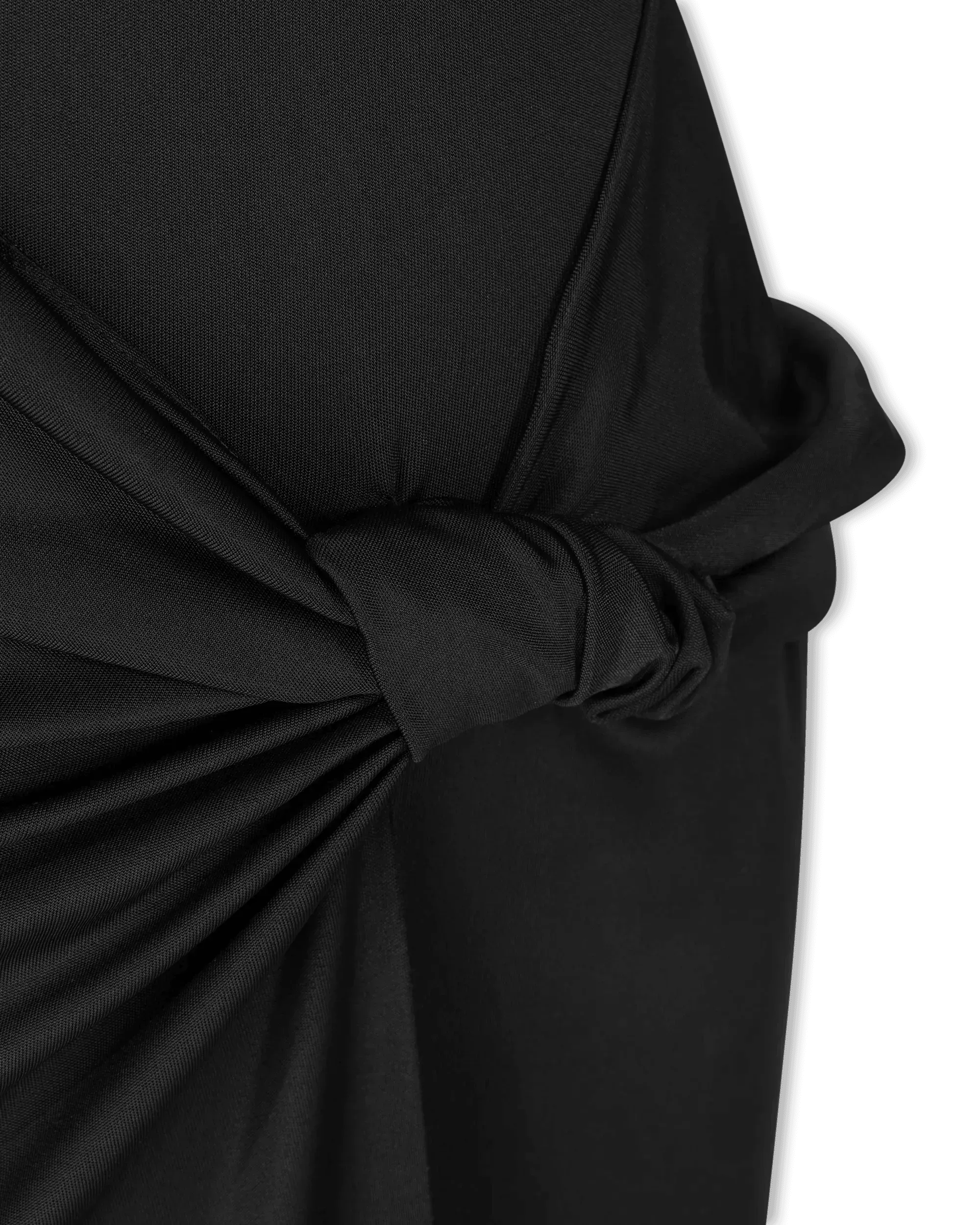Halter Front Knotted Black Dress
