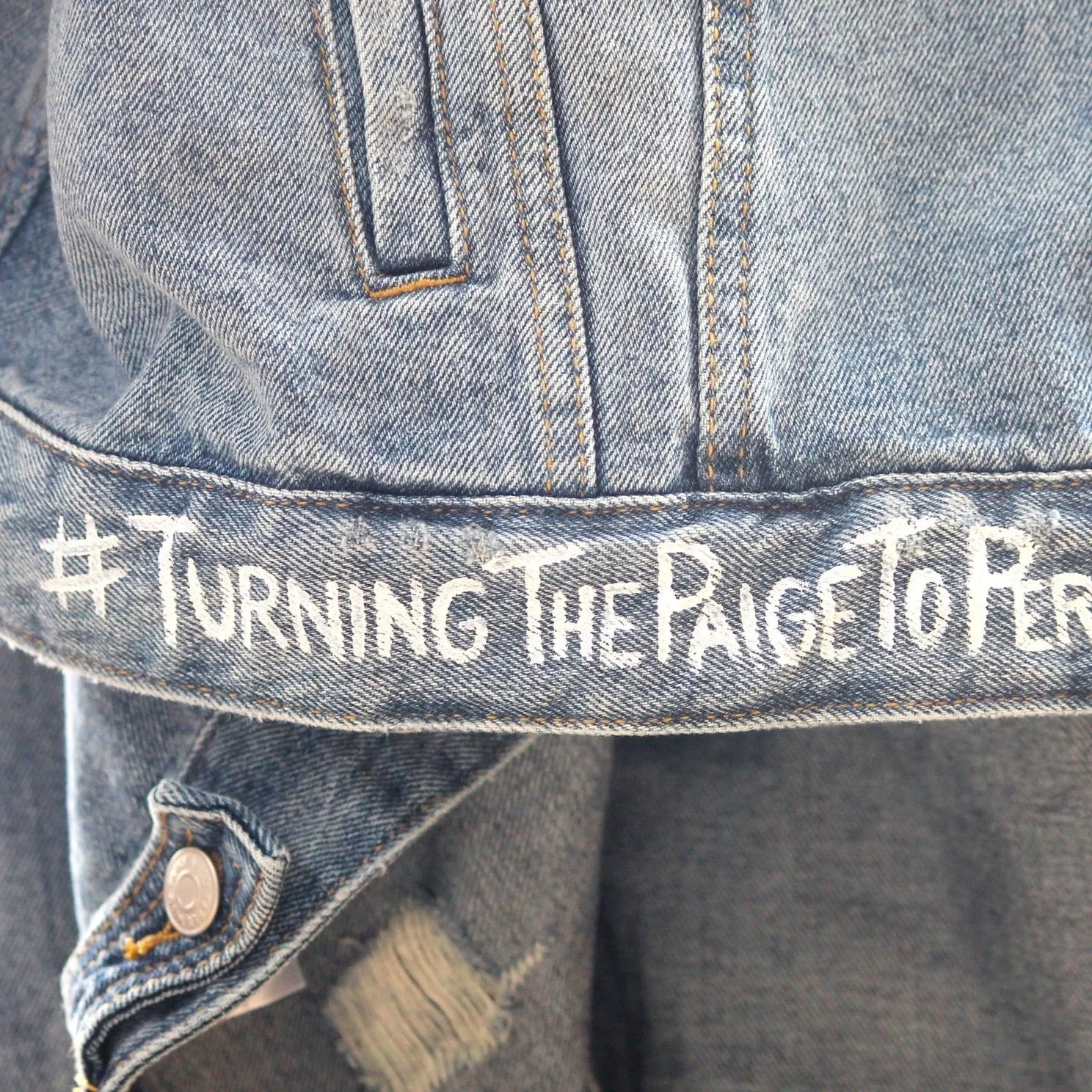 Hand Painted Bridal Wedding Denim Jacket