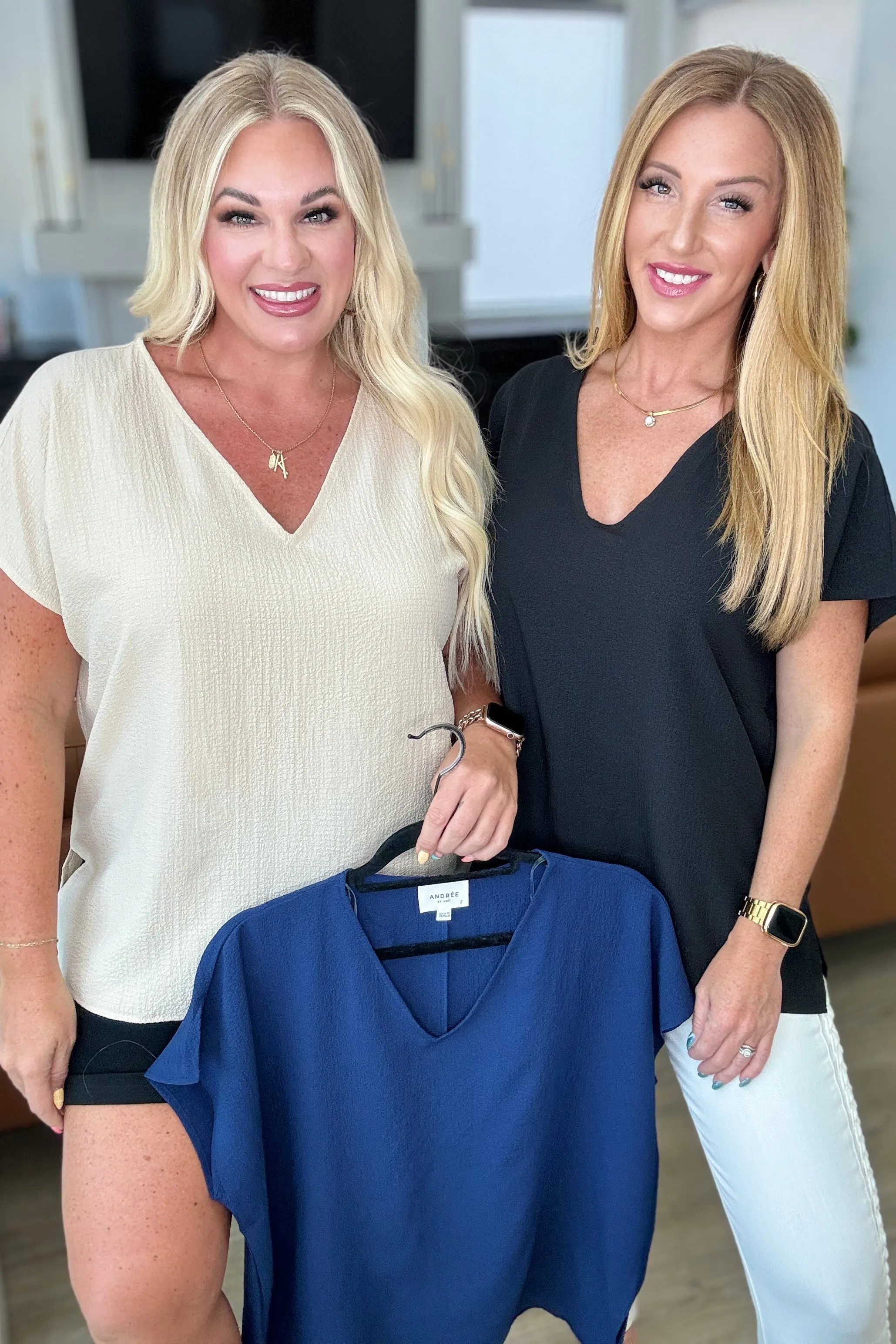 Hazel Blues® |  Let Me Be Your Wings V-Neck Top in Black