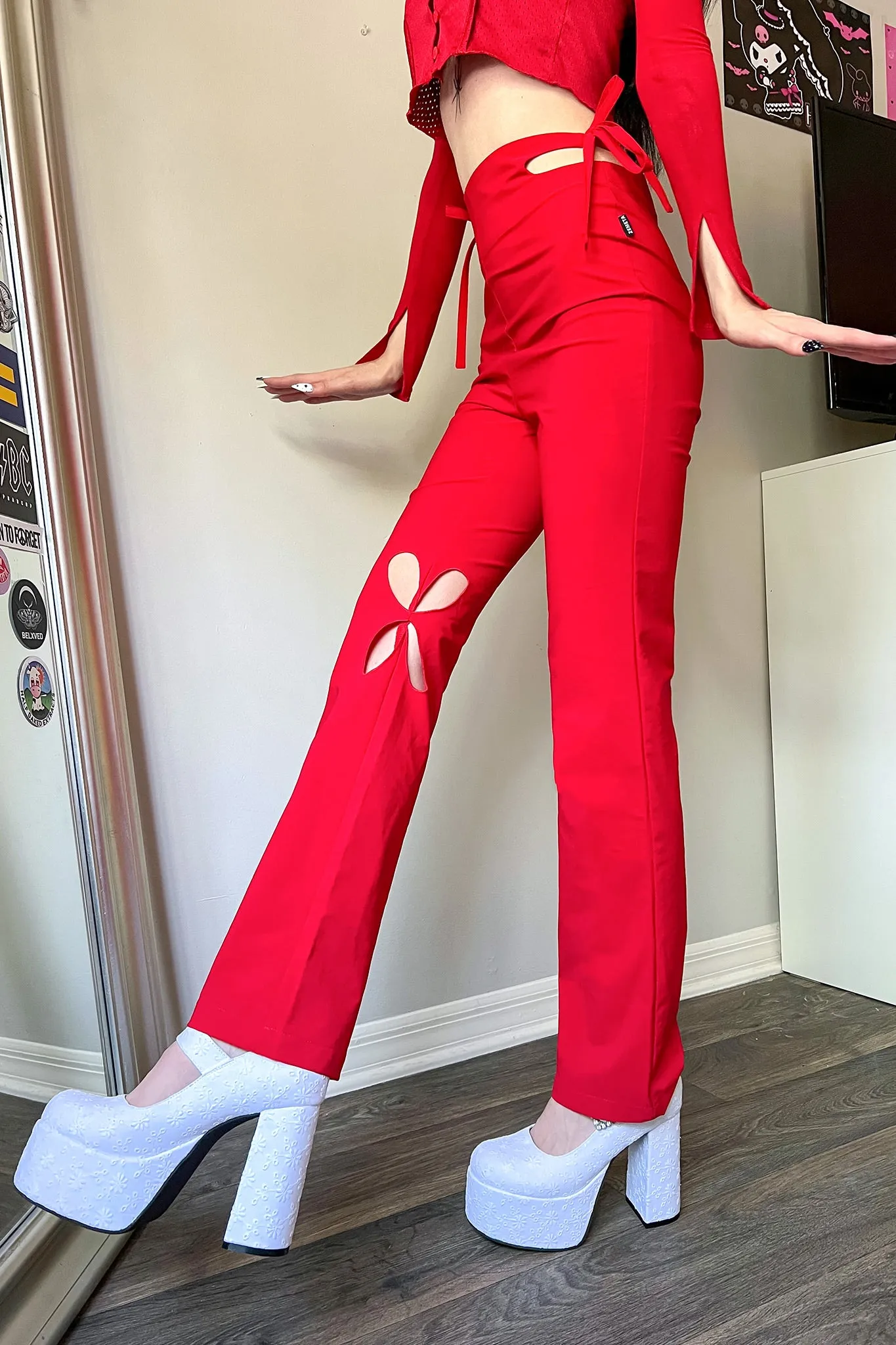 Heart Cut Out Pants