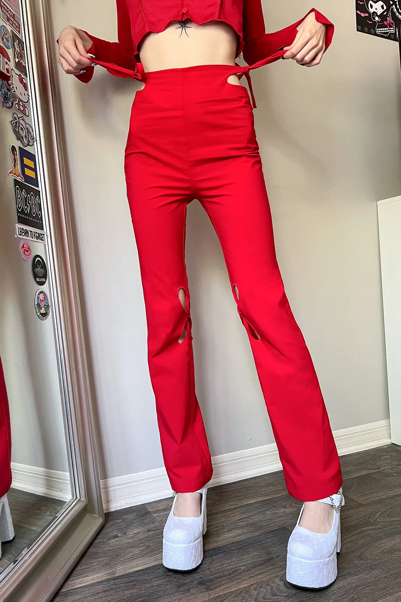 Heart Cut Out Pants