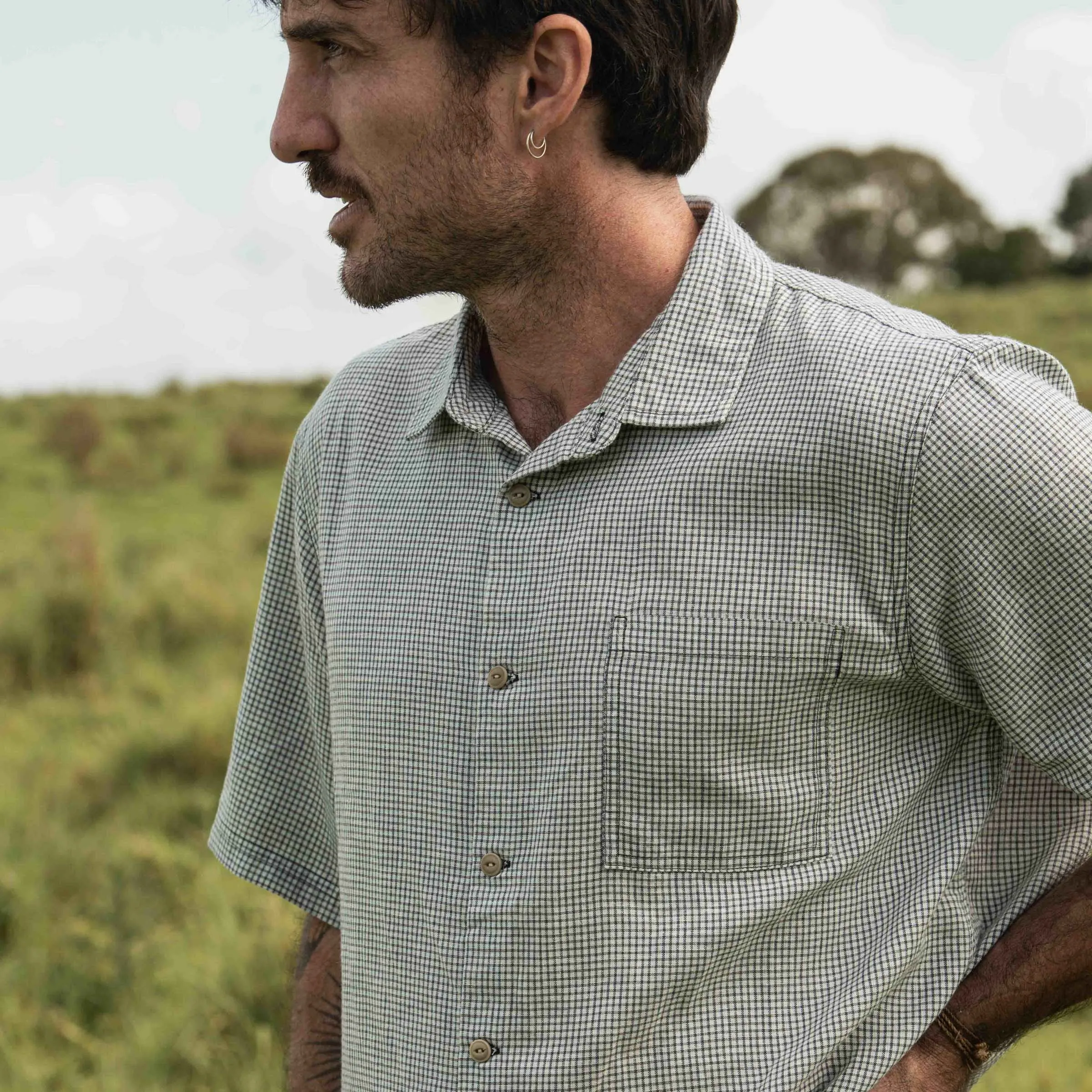 Hemp Check Shirt Black
