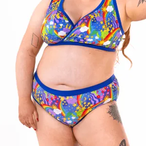 High Rise Briefs - Retro Rainbows