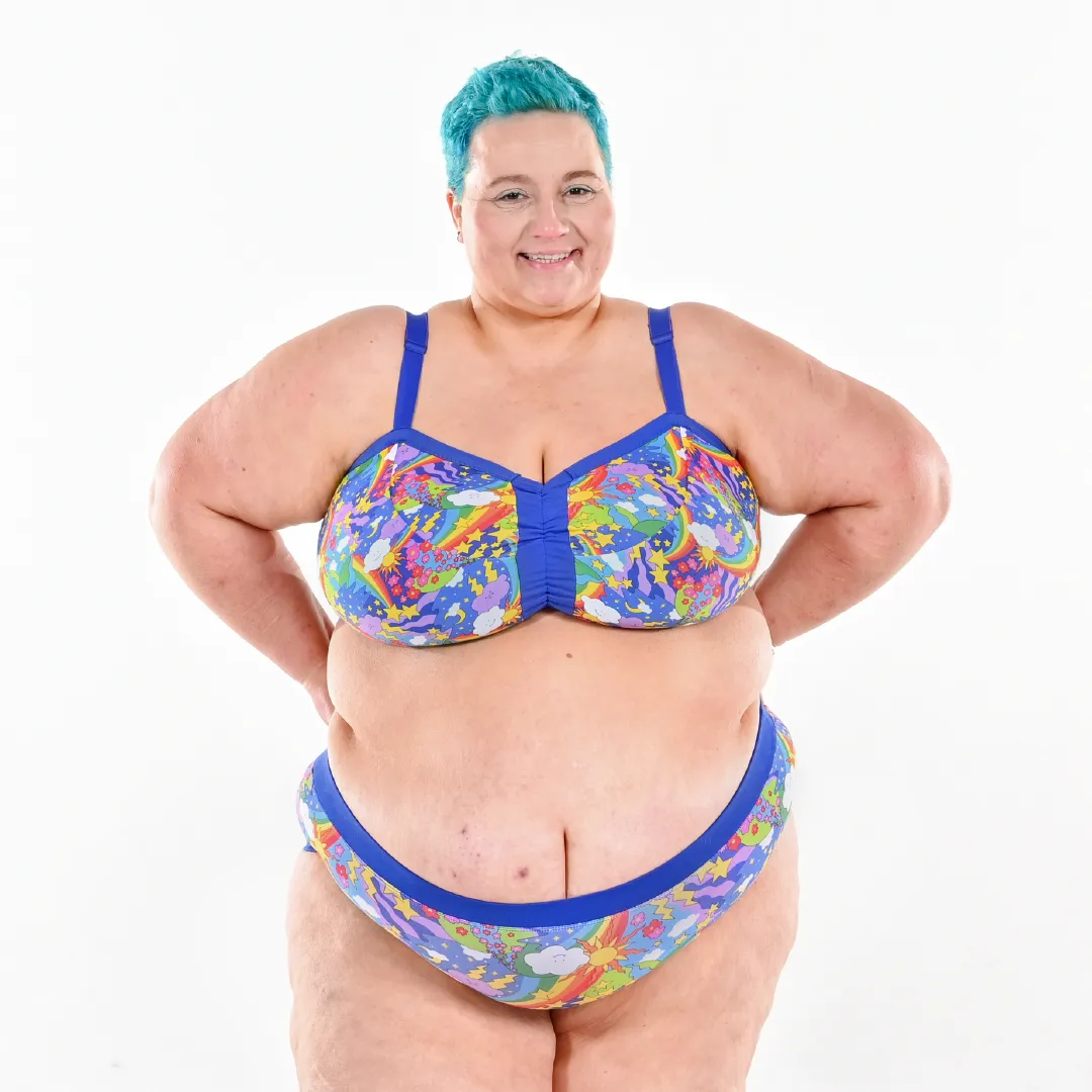 High Rise Briefs - Retro Rainbows