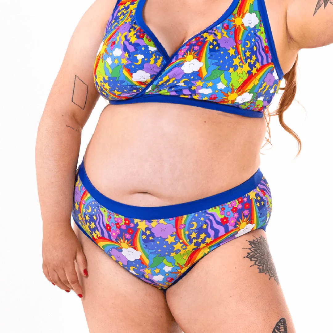 High Rise Briefs - Retro Rainbows