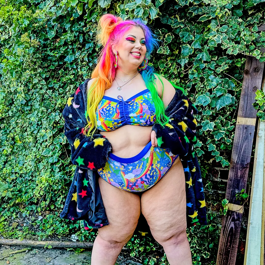 High Rise Briefs - Retro Rainbows