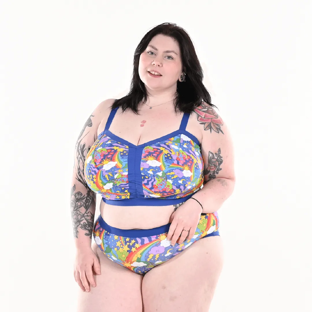 High Rise Briefs - Retro Rainbows