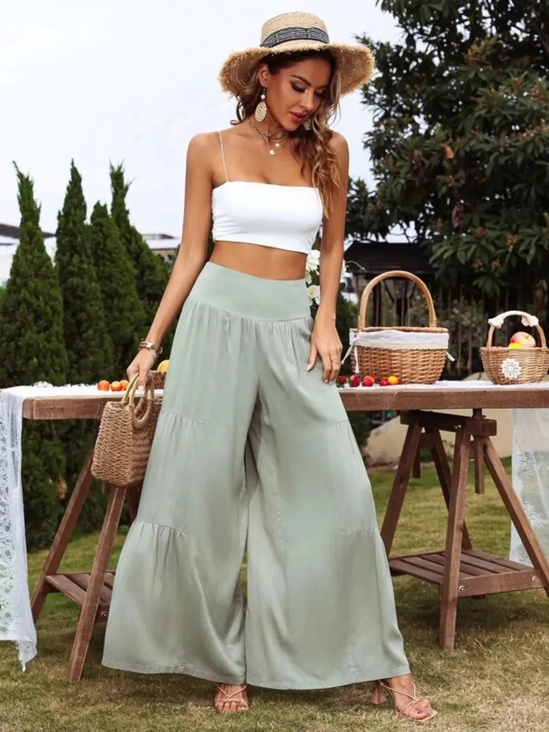 High Waist Wide Leg Pants S-2XL