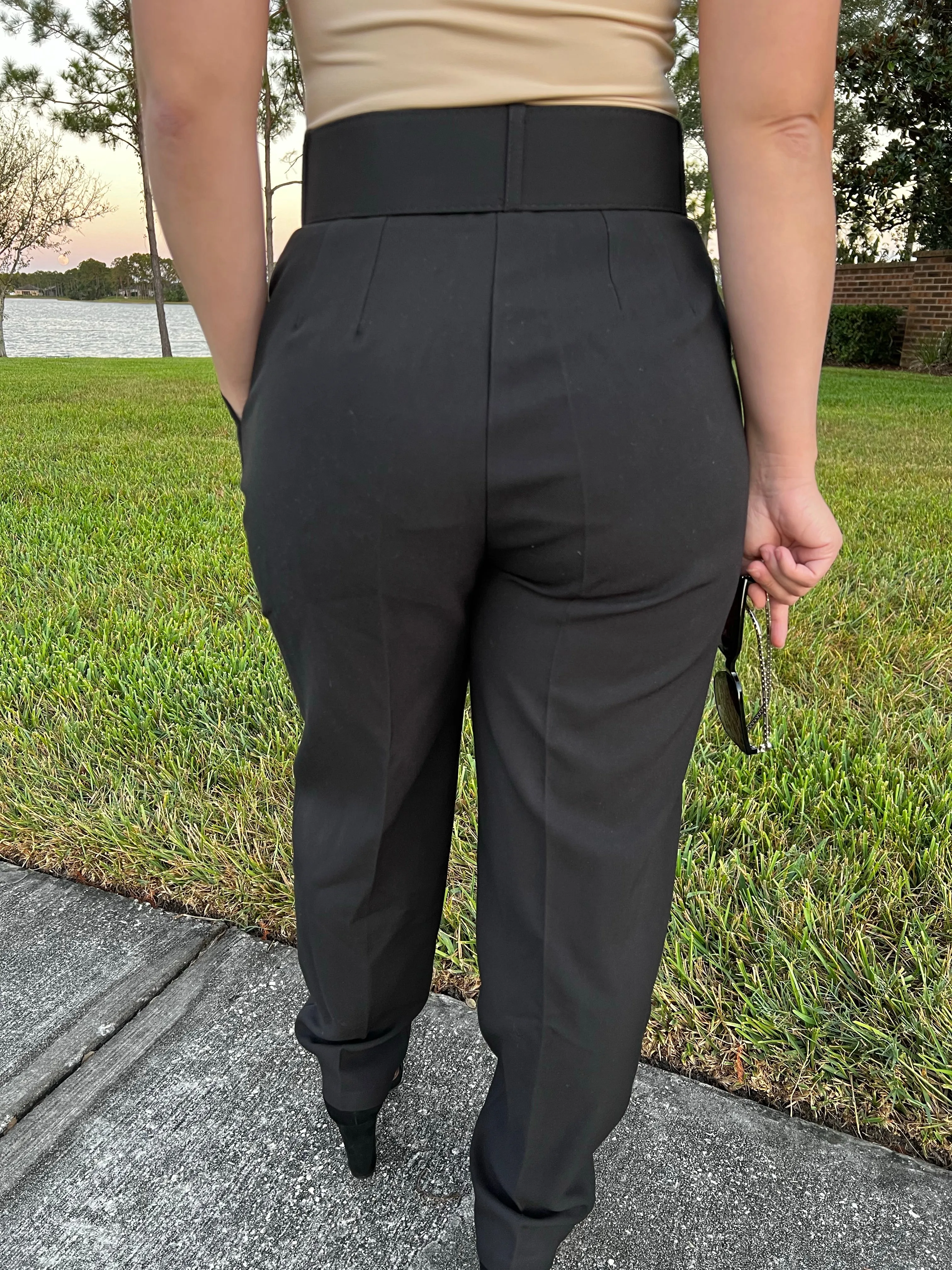 High Waisted Belted Pants