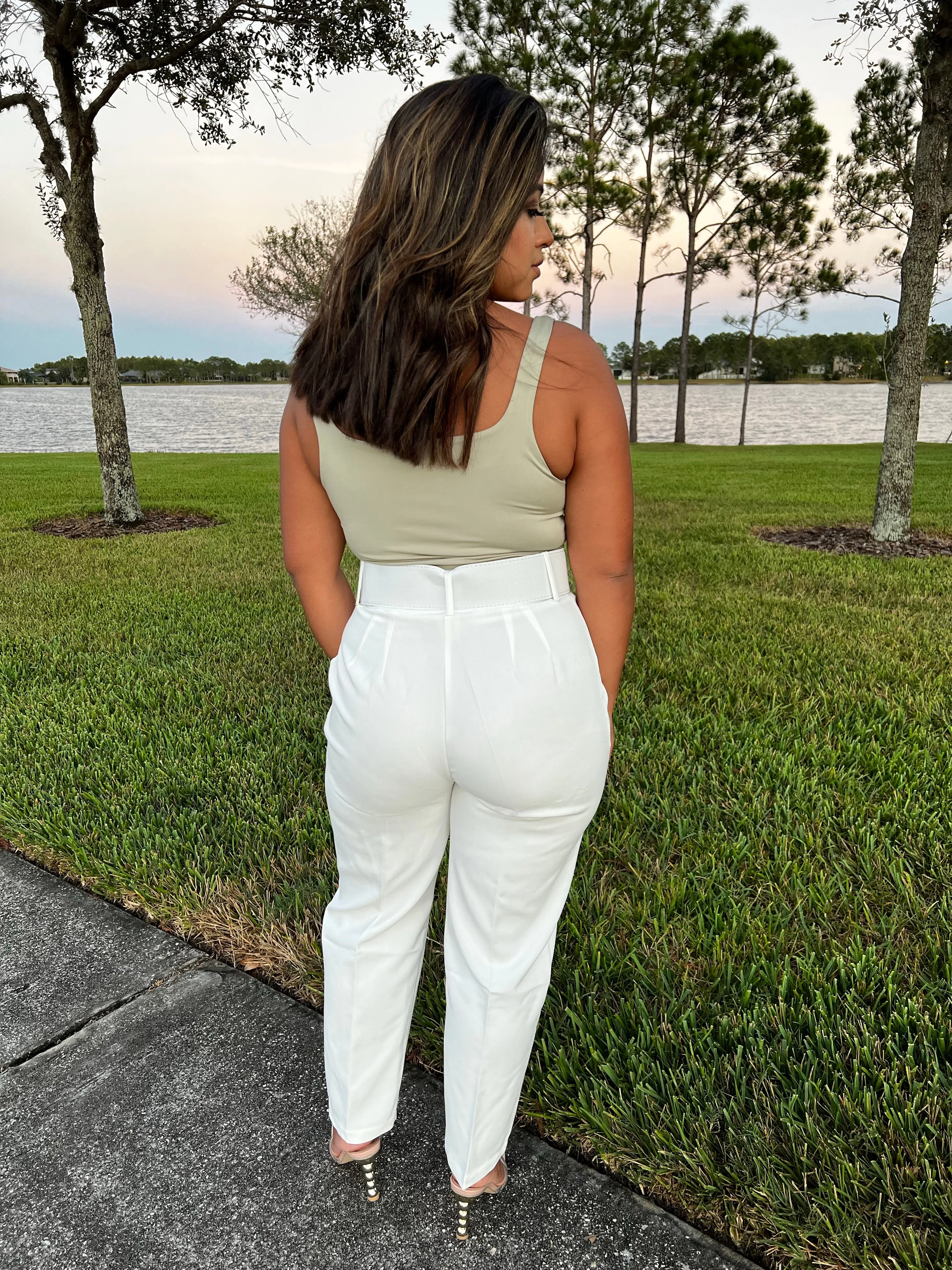 High Waisted Belted Pants