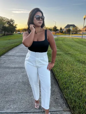 High Waisted Belted Pants