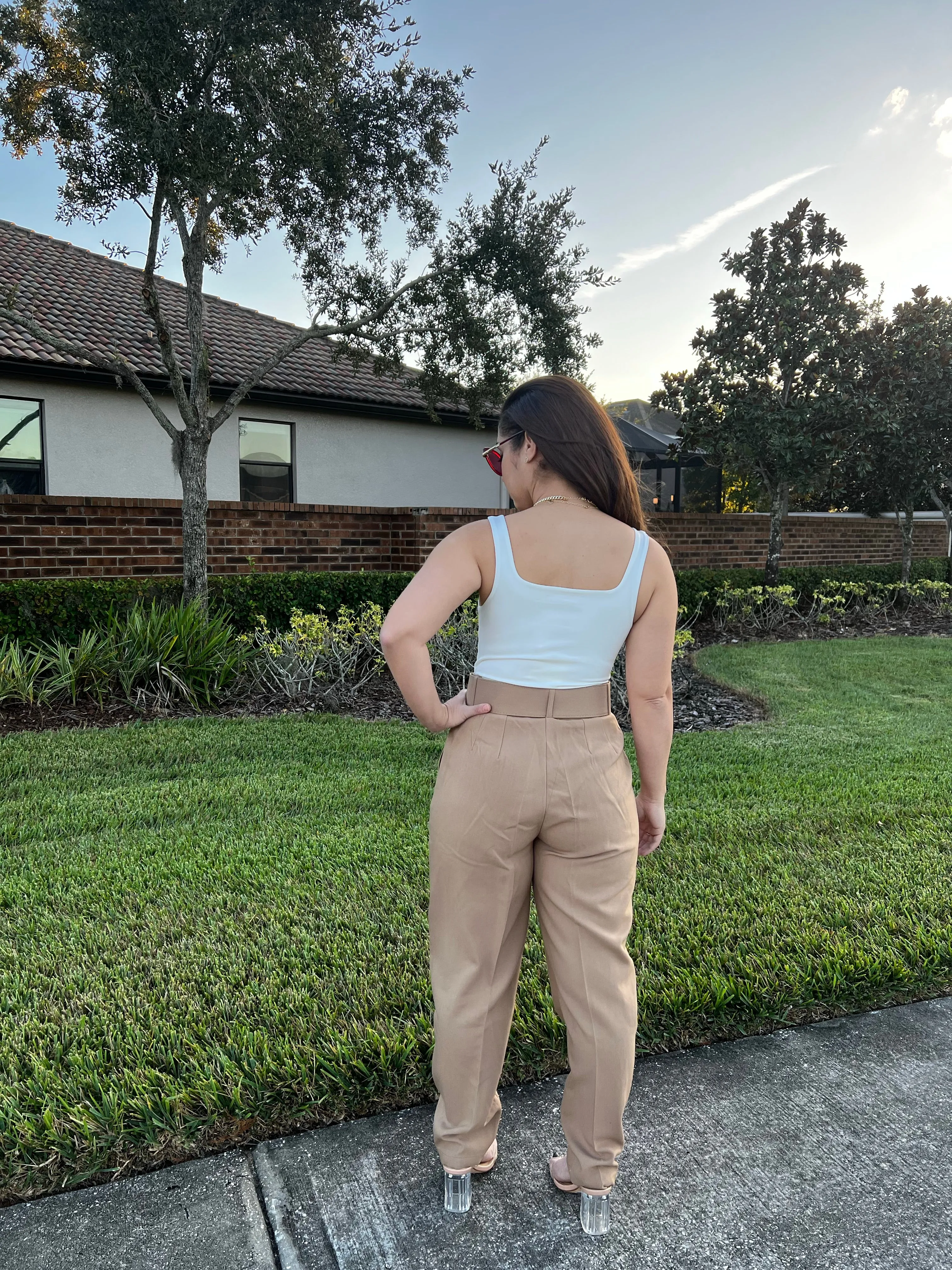 High Waisted Belted Pants