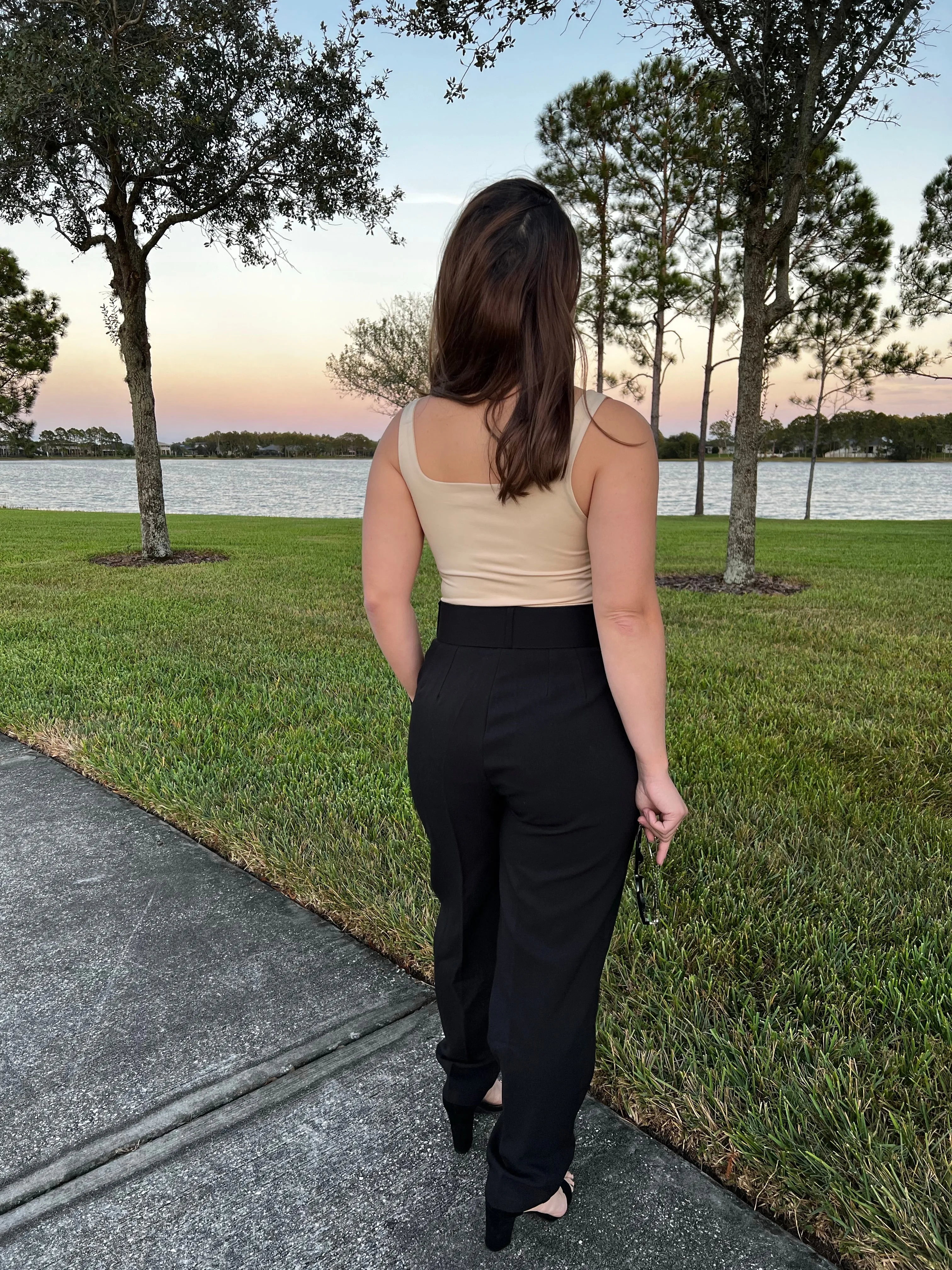 High Waisted Belted Pants