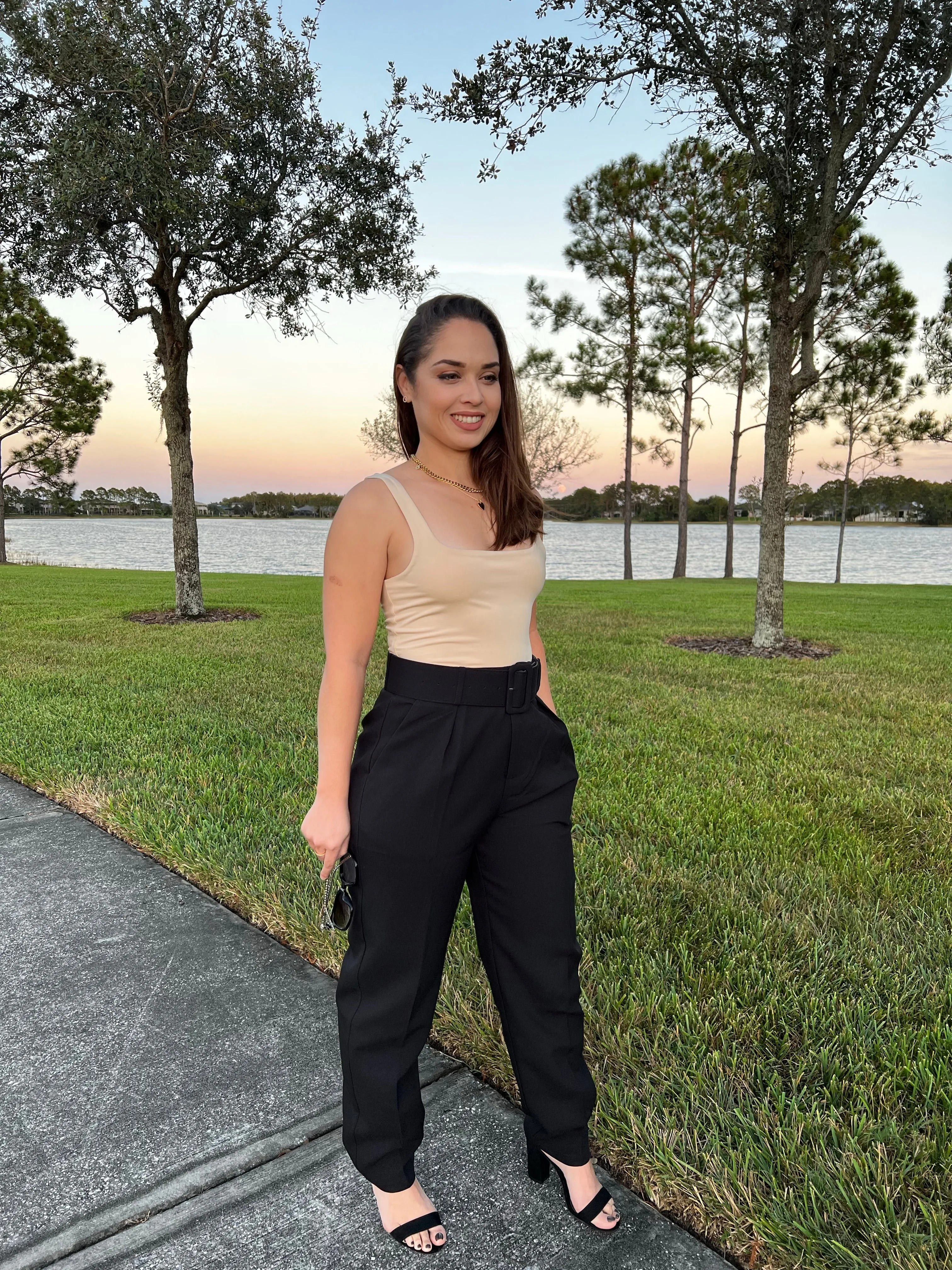 High Waisted Belted Pants