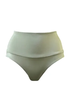 HIGH-WAISTED Bottoms in Metallic Moss