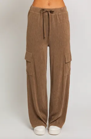 High Waisted Cargo Knit Pants