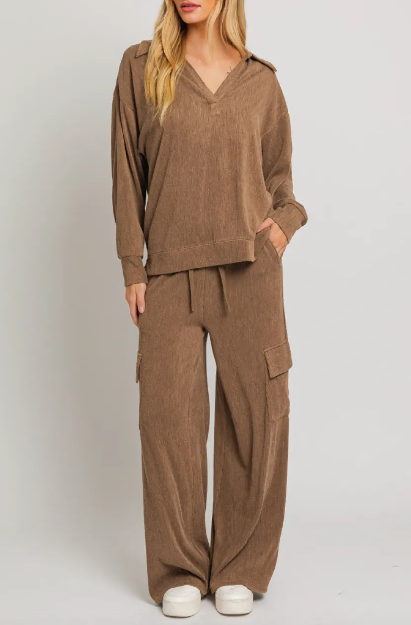 High Waisted Cargo Knit Pants