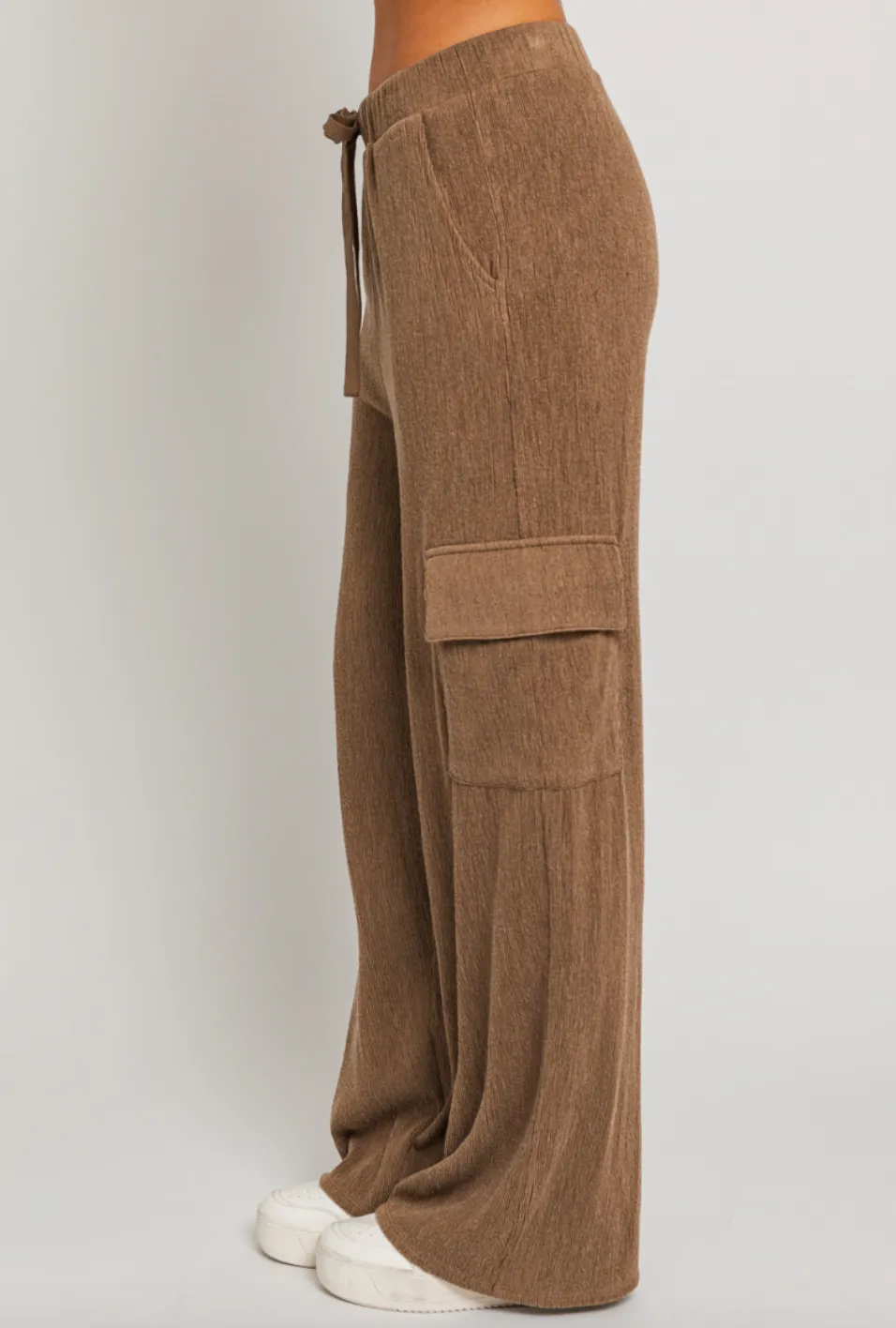 High Waisted Cargo Knit Pants