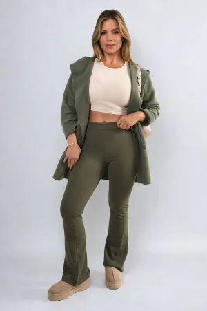High Waisted Flare Leg Trouser