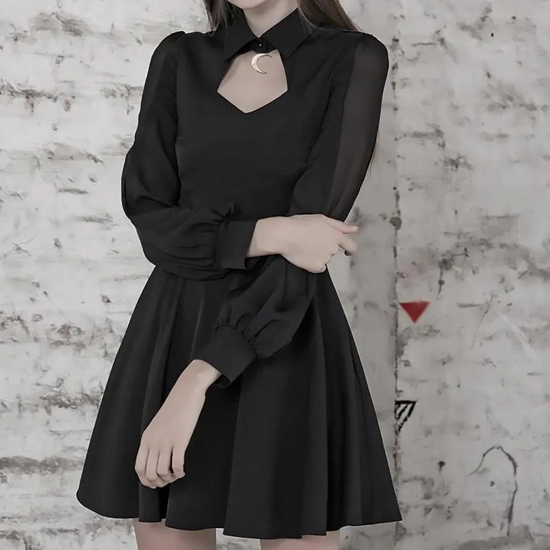Hollow Moon Collar Dress SD00868