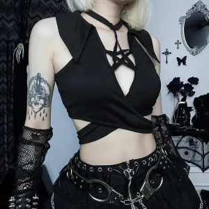 Hollow neck sweet and spicy vest   KF70329