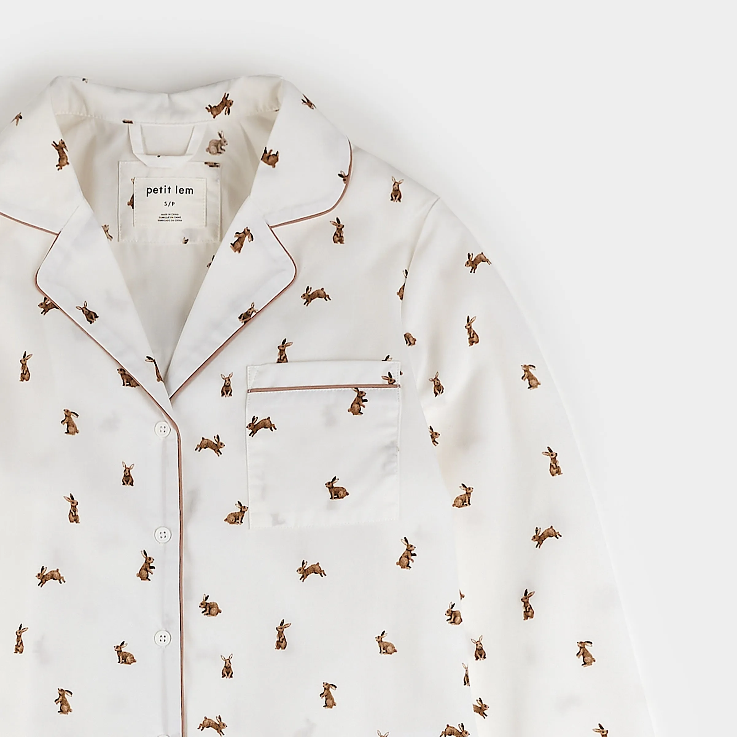 Hoppy Bunnies on Poplin Women's PJ Set