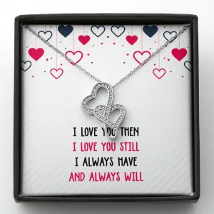 I Love You Then Double Hearts Necklace