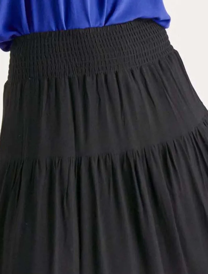 Ibiza Tiered Skirt - Black
