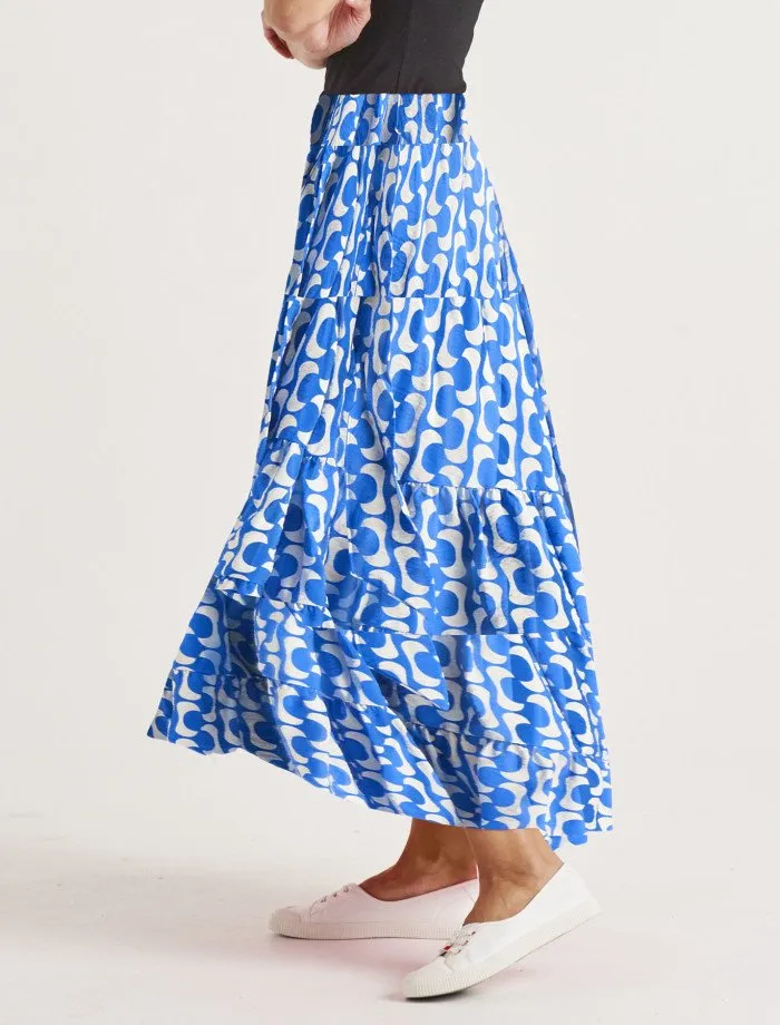 Ibiza Tiered Skirt - Foxy Blue