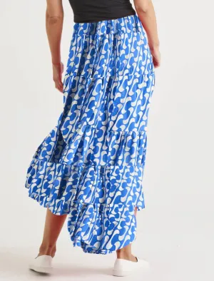 Ibiza Tiered Skirt - Foxy Blue