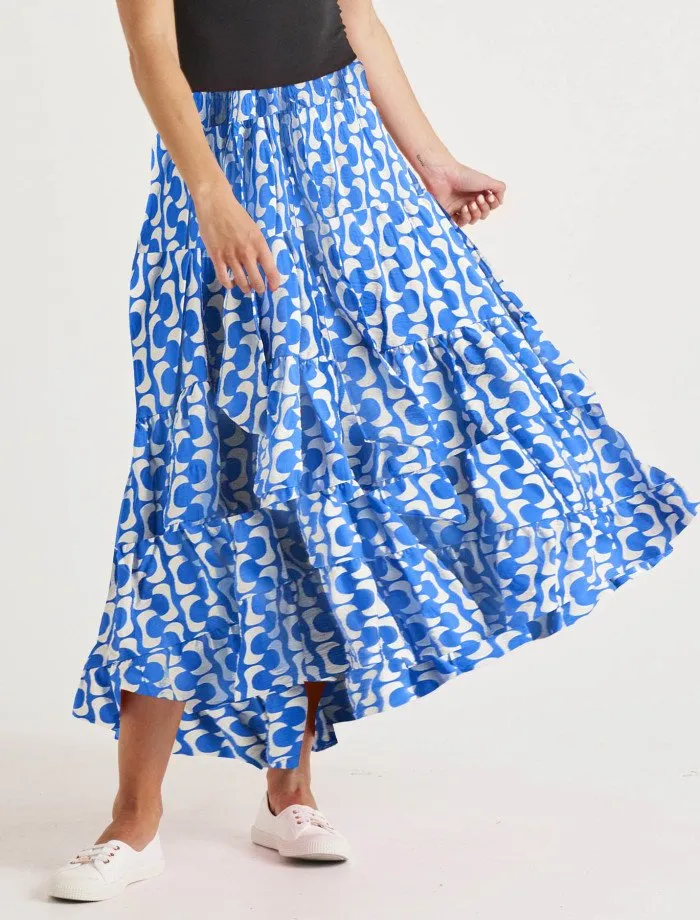 Ibiza Tiered Skirt - Foxy Blue