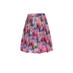Island Pleated Floral Skirt