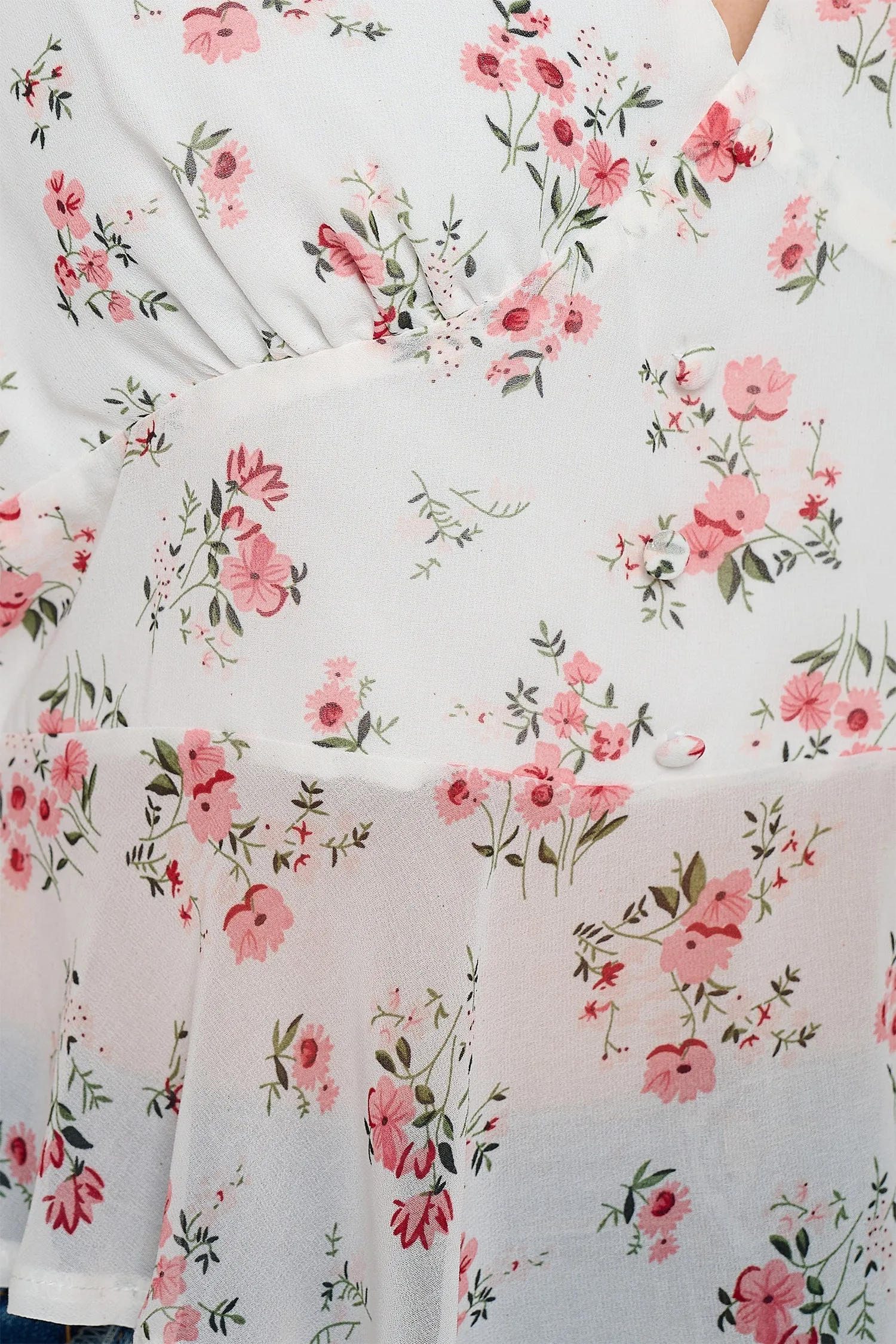 IT5450-PLUS | Tops | Junior Plus Romantic Floral Chiffon Blouse